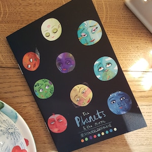 Planets & Moon Zine – Colorful Planet Illustrations, A6 Booklet