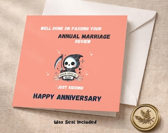 Funny Anniversary Card – Annual Marriage Review for Husband or Wife
