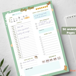 Daily Reset Planner for Cat Lovers | Undated Notepad for Gentle Productivity and Focus