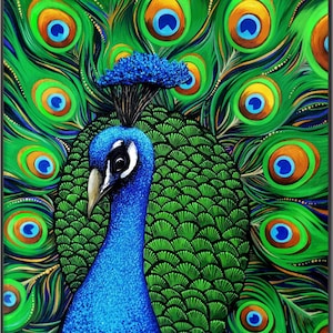 Royal Peacock - Original Painting, Vibrant Art Print on Premium Matte Paper