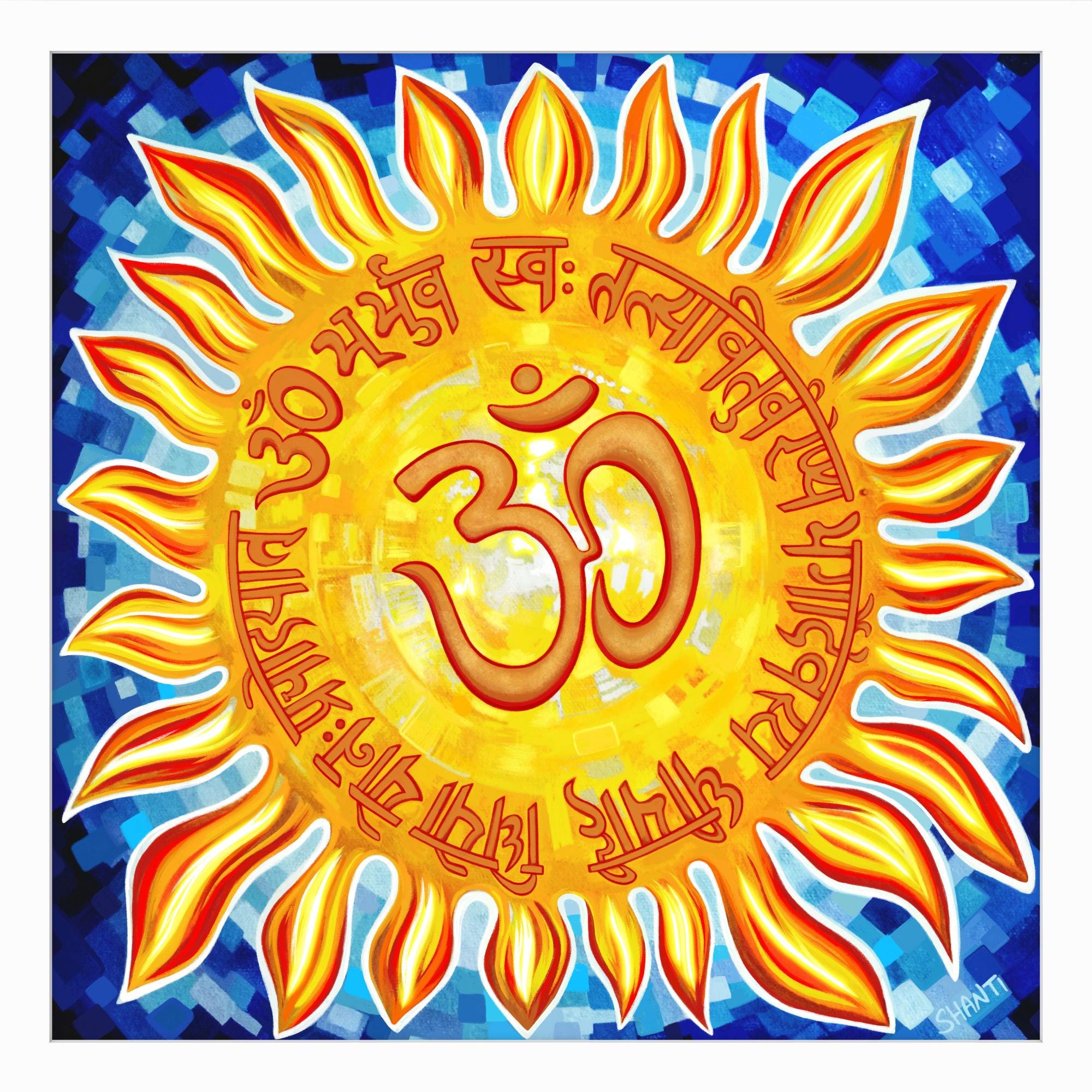 オム・ガヤトリ・マントラ・ステッカー：防水ビニールデカール - Etsy 日本