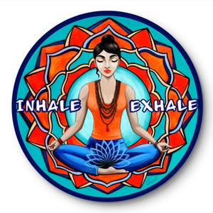 Inhale-Exhale Sticker, Yoga Sticker, Bumper Sticker, Meditation, Yoga Teacher
