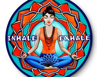 Inhale-Exhale - Yoga Sticker, Bumper Sticker, Meditation