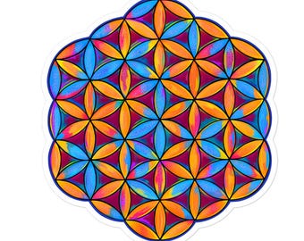 Flower of Life Sticker, Sacred Geometry Sticker, Mandala Bumper Stickers