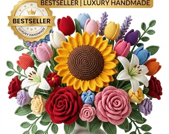 23 Crochet Flower Patterns Bundle PDF | Amigurumi Flowers & Leaves | Rose Tulip Lily Sunflower Crochet Pattern Pack | Instant Download