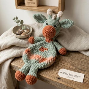 Giraffe Crochet Lovey Pattern PDF – Amigurumi Baby Security Blanket – baby shower gift – Beginner Friendly – Instant Digital Download