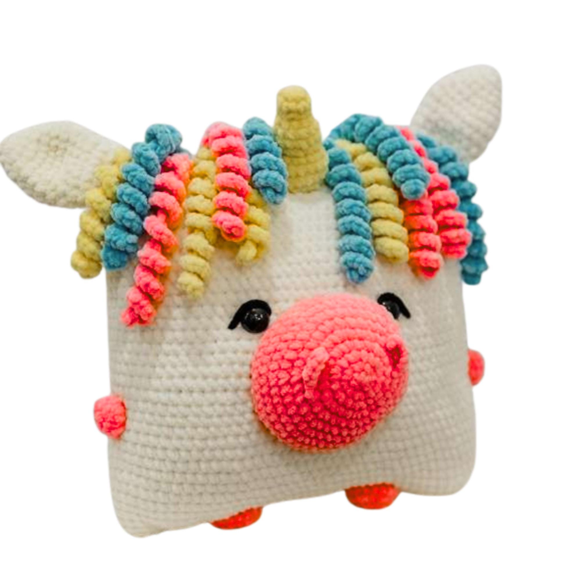 30 Unicorn Crochet Patterns to Spark a Little Handmade Magic 19 Crochet Pillow Unicorn Amigurumi Pattern
