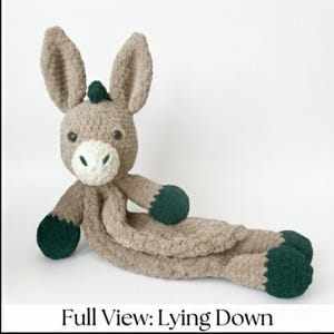 Donkey Crochet Lovey Pattern PDF – Amigurumi Donkey Security Blanket – Baby Shower Gift – Beginner Friendly – Instant Digital Download