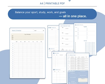 Student Athlete Planner Printable | Daily Schedule for College Athletes | Sports & Study Planner PDF | A4 Digital Download