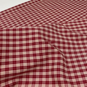 1.45 meterS wide vintage Red checkered handmade fabric headband skirt pants baby clothes picnic tablecloth clothing material T17V171P250715C