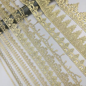 0,5-7,7 cm breit gold hohl floral gewellt Stoff Stickerei diy Hochzeitskleid Dessous Ärmel Spitzenbesatz Band Z34E244Y220908Y