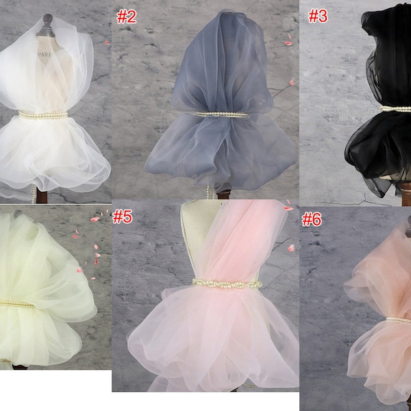 3 meters long 1.5meters wide 6 color ivory/beige/pink organza gauze veil DIY child dress skirt fabric cloth material lace trim T37F6V230208Y