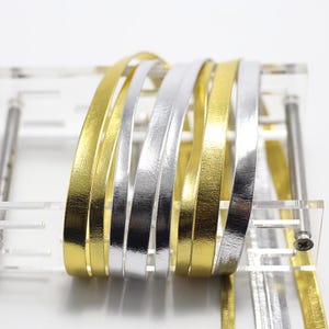 10 Meter 2-8 mm breit gold/silber PU-Leder Handarbeit Material Halskette Armband Taschengurt Seil Gürtel Bogen Kleidung Accessoires V7K19C250326T