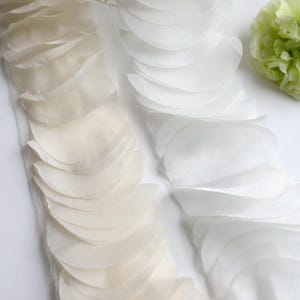 2 mètres 8 cm 3,14" de large ivoire/beige en mousseline de soie pli à volants fait main robe jupe bordure en dentelle ruban bordure accessoires matériel T21P51C250212V