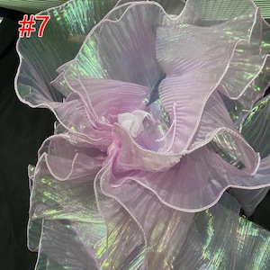 3 Meter 9 cm 3,54 Zoll breite Welle Gaze Stoff Lotus Blatt Organza Illusion Fischschuppen Rüschen Plissee Puffy Rock Spitzenbesatz V22U10G230508G
