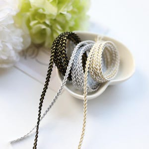 15 Meter 4 mm breit Schwarz Gold Silber Borte Spitzenbesatz Band Handmade Kleider Stulpen Röcke Saum Dekoration Material Accessoires T21P75C250306V