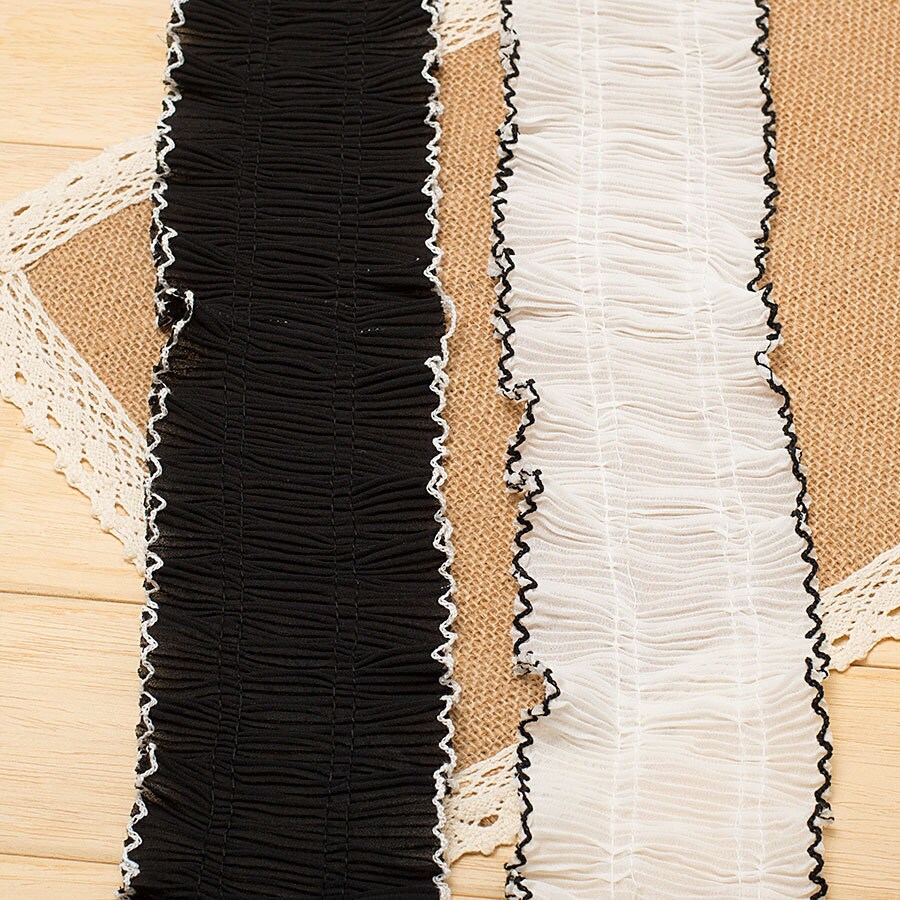 10 yard 8cm 3,14" large noir/Ivoire volante tissu bandes dentelle ruban 120 navire gratuit 10 yard 8cm 3,14