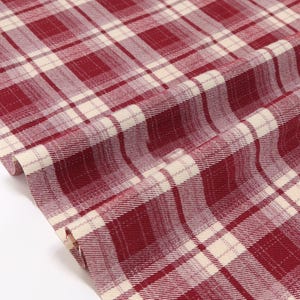 1,45 meter brett julrött vintage rutigt pannbandstyg rutig halsduk klänning kjol jacka byxor design klädmaterial T17V221P251126C