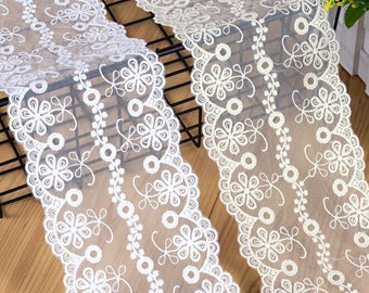 5 yards 9.6cm 3.77 inches wide white/beige mesh gauze diy material fabric embroidery skirt dress lingerie lace trim ribbon Z4Z2193H230329Y