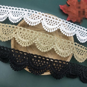 5 yards 3cm breite bänder schwarz/weiß/gold stoff stickerei hochzeit kleid rock hemd dekoration spitzenbesatz band bänder Z34E89J230716V