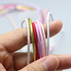 10 Meter 2,5 mm breit Rundfarbiges Gummiband Sprung Gummiband Bogen Haartasche Armband Halskette DIY Zubehör Material V7K8C250325T