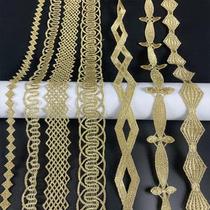5-10 jardas 1-3,3 cm de largura tecido dourado bordado vestido infantil saia faça você mesmo camisa lingerie mangas borda renda guarnição fita material Z34E277L231129Y