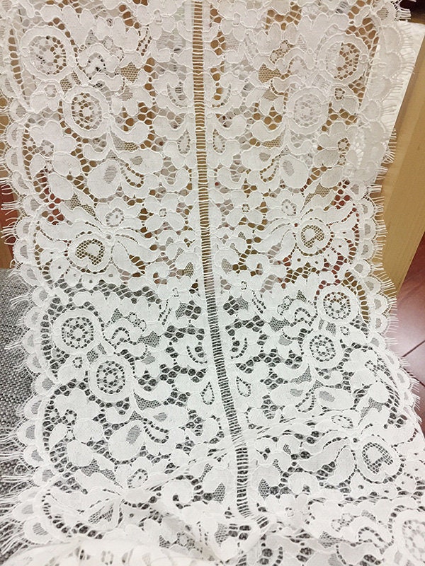 robe de tissu de cils 3 mètre 28cm 11,02" large Ivoire brodé bandes navire gratuit de dentelle ruban D26R177P0311M robe de tissu mètre de cils 3 mètre tissu 28cm 11,02