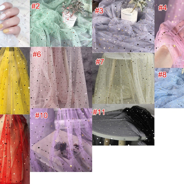 3 meters long 1.5meters wide shinny moon star gauze veil DIY child dress skirt fabric cloth garments photograph material lace T37F4V230209Y