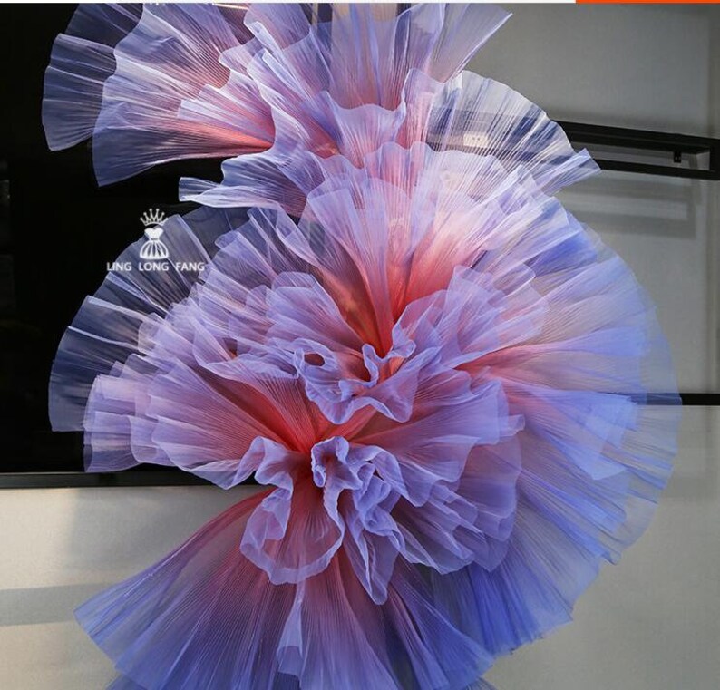 Gradient Hard Mesh Tulle Organ Pleated Ruffled Small Wrinkle - Etsy