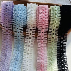 10 Meter 2 cm 0,78 "breite Bunte Netzstickerei elastische Spitze DIY Handarbeit Stoff Accessoires Rock Kleid Tasche Kantenmaterialien T21P4C250127V