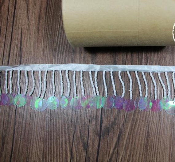 Set Of 2 Ribbon And Beaded Large Drapery Tassels Home Living