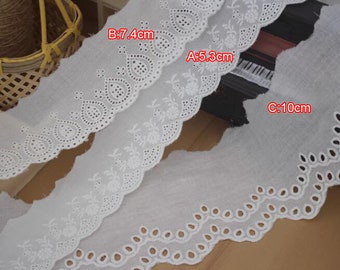 10 metros 5-10 cm de ancho marfil algodón festoneado muñeca infantil falda camisa diy material de costura tela vestido bordado encaje cinta T27X450L230823H