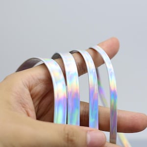 10 meter 5-11 mm breed Laser iriserend PU-leer handgemaakt materiaal ketting armband tas touw riem boog kledingaccessoires V7K22C250326T