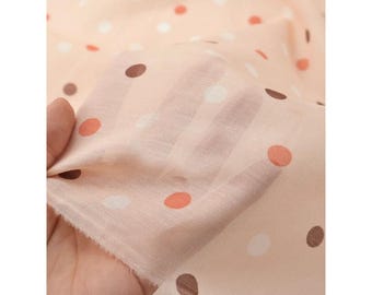 Orange pink wavelet dot print mulberry silk cotton fabric suit skirt shirt dress pants shirt top clothing design material Y32T215V260328C