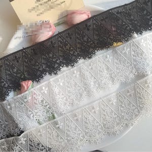 5 jardas 5 cm 1,18" de largura preto/bege/marfim triângulo rosa criança boneca saia dançando vestido de casamento camisa borda renda guarnição fita C19U146K231015V