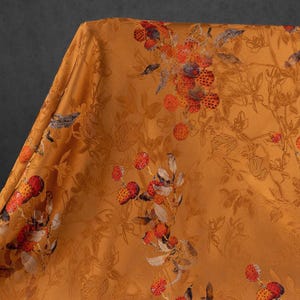 Caramel Brown Lychee gauze Yarn Flower Robe Fabric Silk Smooth Breathable draped skirt shirt Cheongsam clothing material V11T218P251030V S
