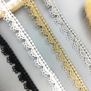 10 jardas 1,2 cm 0,7" de largura preto/prata/branco/ouro trança tecido bordado vestido saia camisa roupas renda guarnição fitas Z34E172L230716V