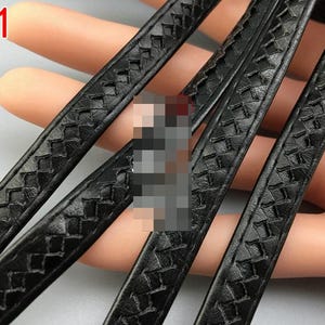 5 Yards 8-15 mm breit schwarz braun gold hohl geflochten PU Leder Stoff Material Kleidungsstücke Rock Kleid Einfassung Spitzenbesatz Band C43P37K230220V