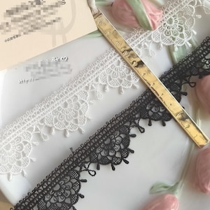 5 jardas 3 cm 1,18" de largura preto/marfim vieira flor bordado vestido de noiva saia camisa borda material de borda guarnição de renda fita C19U6K231010V