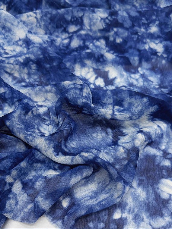 1.45 Meters Wide Dark Blue Hazy Tie Dye Printed Chiffon Fabric Spring  Summer Dress Shirts Skirts Clothing Design Material C23T168C250718V - Etsy  Israel