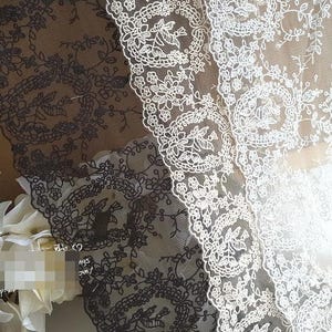 5 yards 19 cm 7,48 "breite schwarz/ivory/beige Schmetterling gaze Stickerei Kind Rock tanzen Hochzeitskleid Hemd Spitzenband C19U149E231015V