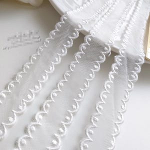 10 jardas 2,2 cm 0,86" de largura gaze marfim 2 lados Bordado boneca criança saia vestido de noiva camisa material de borda renda guarnição fita C19U98K231012V