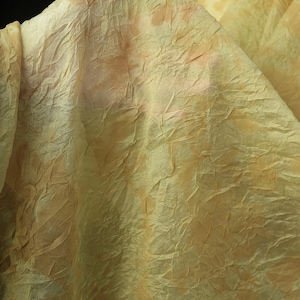 1.25 meters wide Yellow tie dye slightly wrinkled texture mottled chiffon fabric dress skirt shirt design clothing material I41Y169L241205S