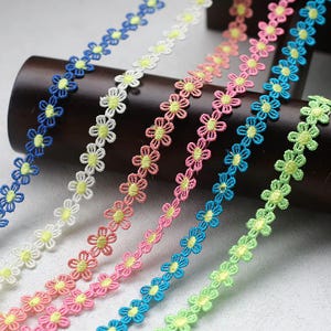 10 meter 1,2 cm 0,47" breed madeliefje bloemen wateroplosbare stof borduren kant trim lint mouwen rok jurk accessoires B14T1635P250529U