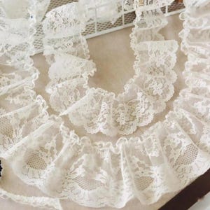 5 Meter 5-8,8 cm breit elfenbein floral Netz Rüsche Falte Kinderrock Kleid Hemd Ärmel Einfassung Dekoration Spitzenband Z1T671L241026T