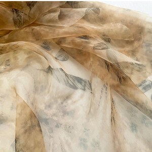 1.45 meterS wide brown Leaf printing dyeing gauze mesh yarn gauze fabric cardigan shirt skirt dress design clothing material Y29C57L241219V image 17