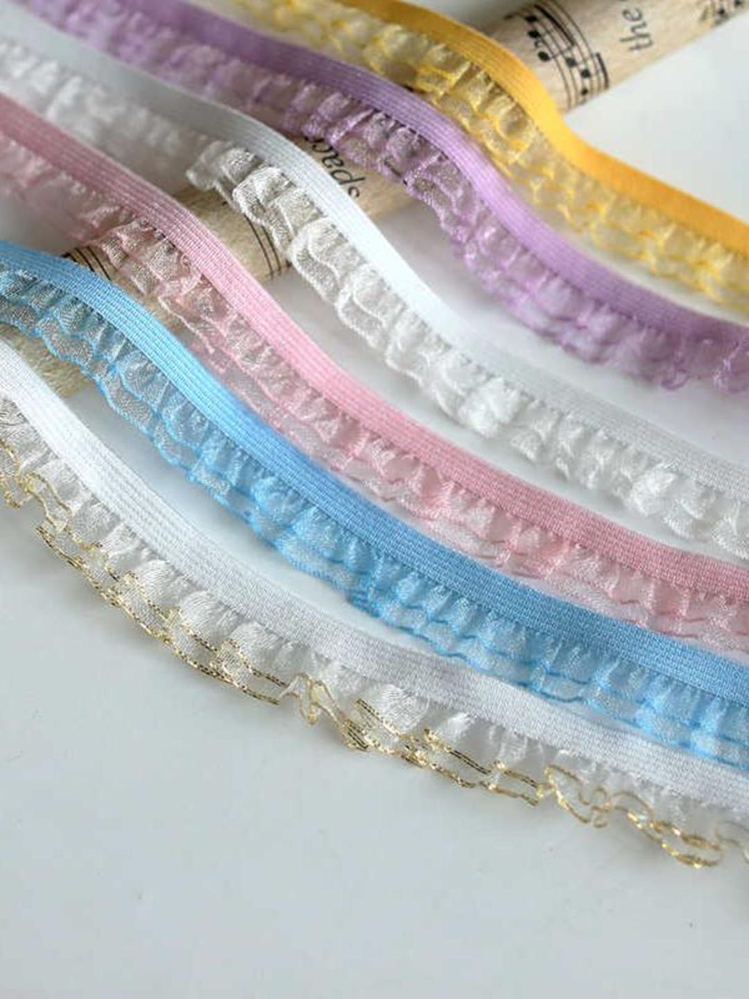 Multi Colored Ruffles Lace 10 Meters 1.5cm 0.59