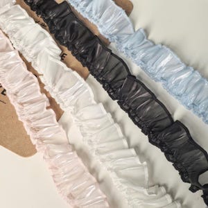 5 Meter 3,5 cm 1,37 "breites Schwarz / Rosa / Blau / Weiß Perlglanz Satin Plissee Kleid Saum Manschetten Einfassung Material Spitzenband C5V1203V240814Y