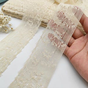 3メートル 5.2 cm 2.05インチ幅 アイボリー/ブラック/ベージュ コットンメッシュレーストリム編み DIY ドレススカート 衣類エッジアクセサリー素材 C42F195P250417C
