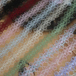 5-10 Meter 4 cm 1,57 "breites zweifarbiges hohles Gewebe Stickerei Spitzenbesatz Band Kleid Rock Hemd Kante Dekoration Material T27X446P250411R